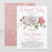 A Sweet Baby Is Blooming Pink Virtual Baby Shower