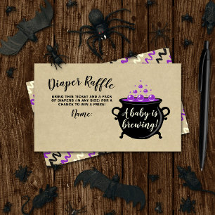A Sweet Baby Is Brewing Halloween Baby Shower Enclosure Card