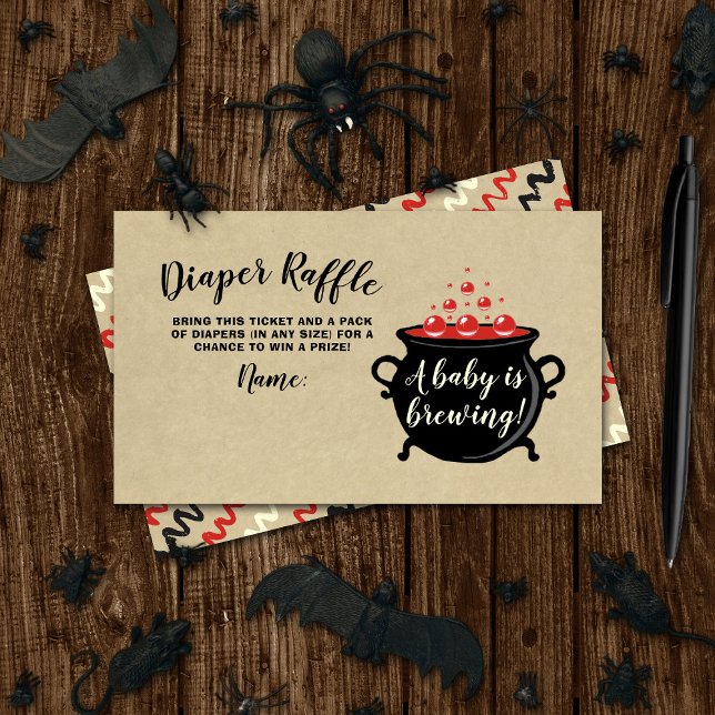 A Sweet Baby Is Brewing Halloween Baby Shower Enclosure Card (Creator Uploaded)