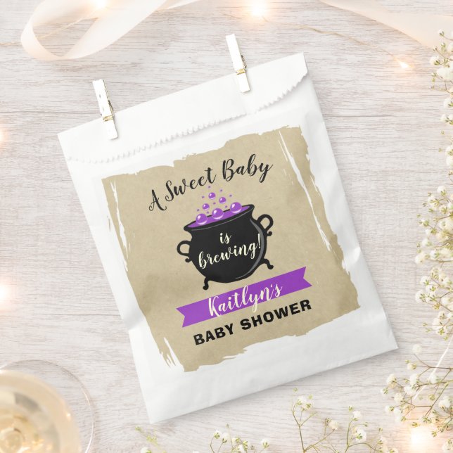 A Sweet Baby Is Brewing Halloween Baby Shower Favour Bags (Clipped)