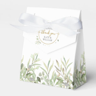 A Sweet Beginning Greenery Wedding Gold Thank You Favour Box