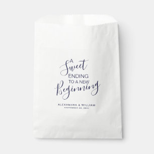 A Sweet Beginning Navy Blue Wedding Candy Buffet Favour Bags
