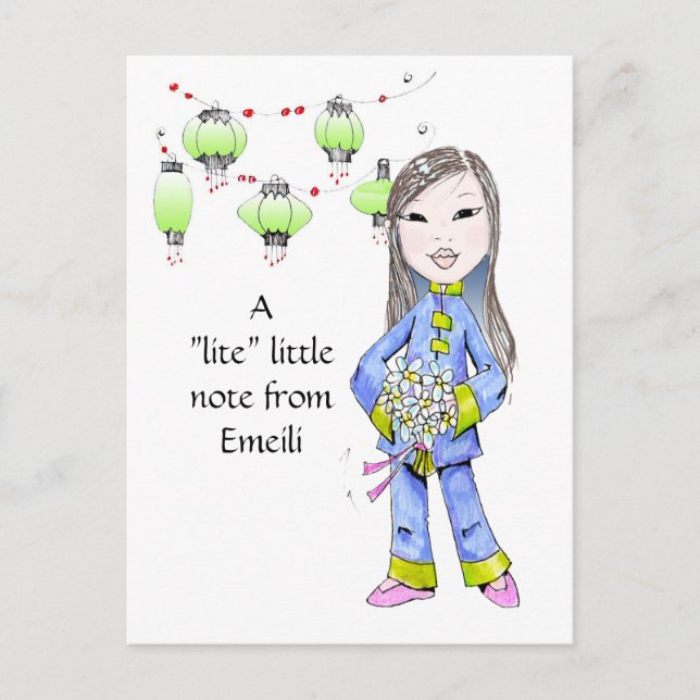 A sweet Chna Girl drawing by special request Postcard (Front)