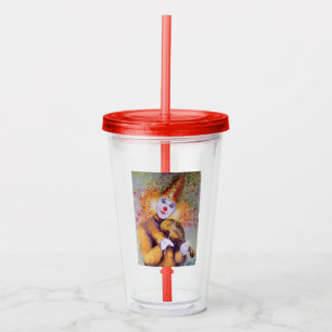 A sweet clown playing the violin acrylic tumbler
