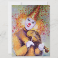 A sweet clown playing the violin