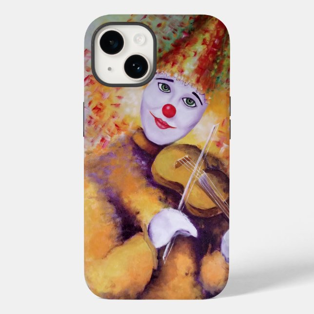 A sweet clown playing the violin Case-Mate iPhone case (Back)