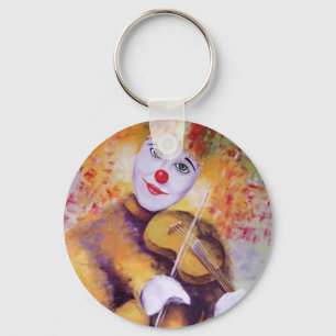 A sweet clown playing the violin key ring