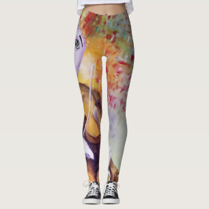 A sweet clown playing the violin leggings