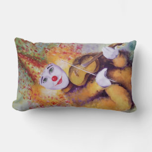 A sweet clown playing the violin lumbar cushion