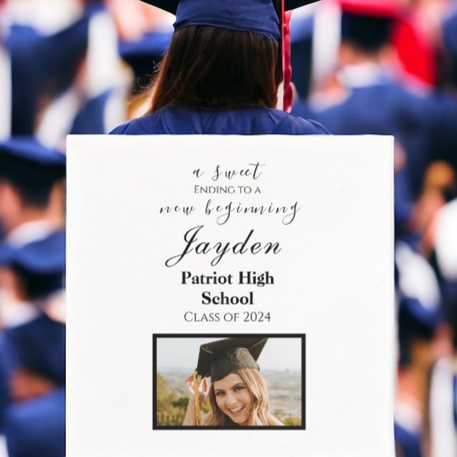 A Sweet End to a New Beginning Graduation Photo  Napkin (Creator Uploaded)