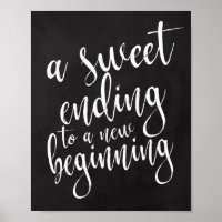 A Sweet Ending 8x10 Chalkboard Wedding Sign