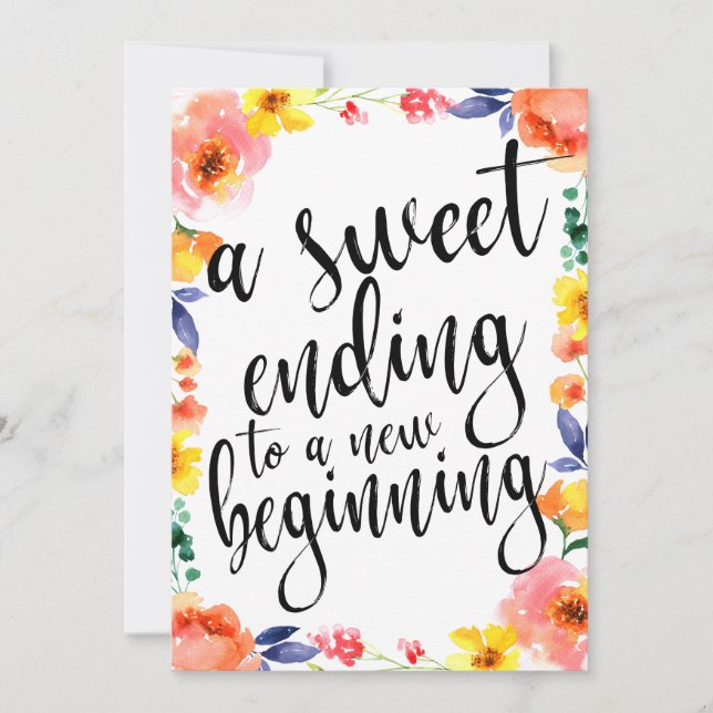 A sweet ending affordable boho floral sign (Front)