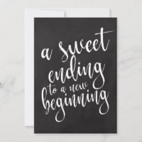 A sweet ending affordable chalkboard wedding sign