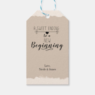 A Sweet Ending New Beginning Vintage Wedding Favou Gift Tags