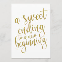 A sweet ending to a new beginning affordable sign