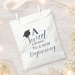 A sweet ending to a new beginning graduation party favour bags