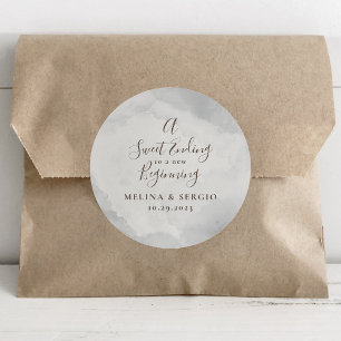 A Sweet Ending to A new beginning Wedding  Classic Classic Round Sticker