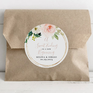 A Sweet Ending to A new beginning Wedding  Classic Classic Round Sticker