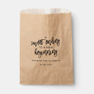 A Sweet Ending to a New Beginning Wedding Favour Bags