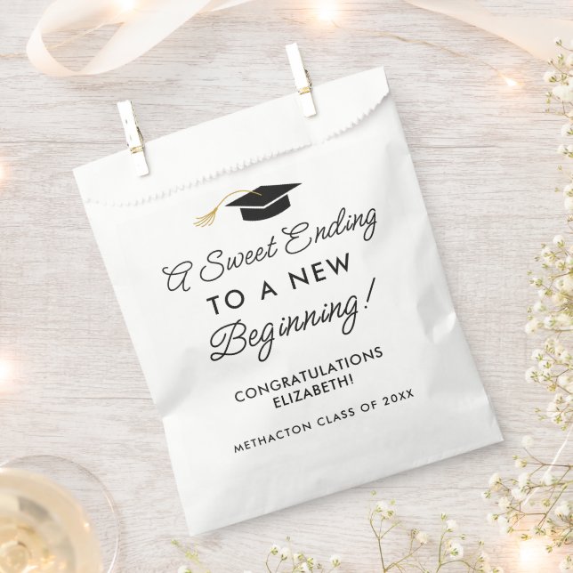 A Sweet Ending To New Beginning Graduation Favour Favour Bags (Clipped)