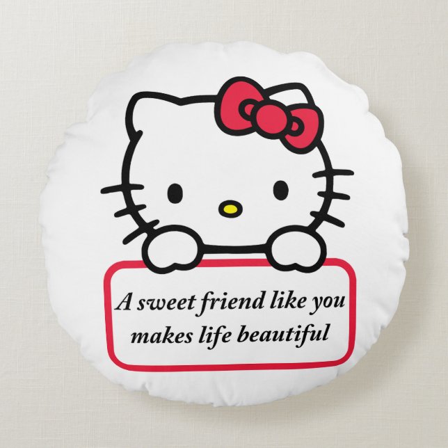 A Sweet Friend Like You - Heartfelt Quote T-Shirt Round Cushion (Front)