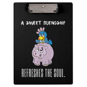 A Sweet Friendship Refreshes The Soul Purple Hippo Clipboard