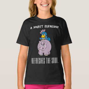 A Sweet Friendship Refreshes The Soul Purple Hippo T-Shirt