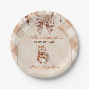 A Sweet Little Acorn Woodland Fall Baby Shower Paper Plate