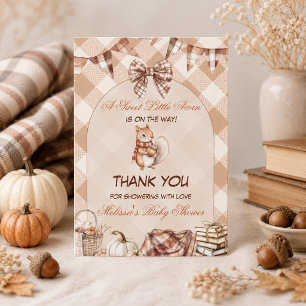 A Sweet Little Acorn Woodland Fall Baby Shower Thank You Card