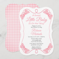 A Sweet Little Baby Pink Bows Girl Baby Shower