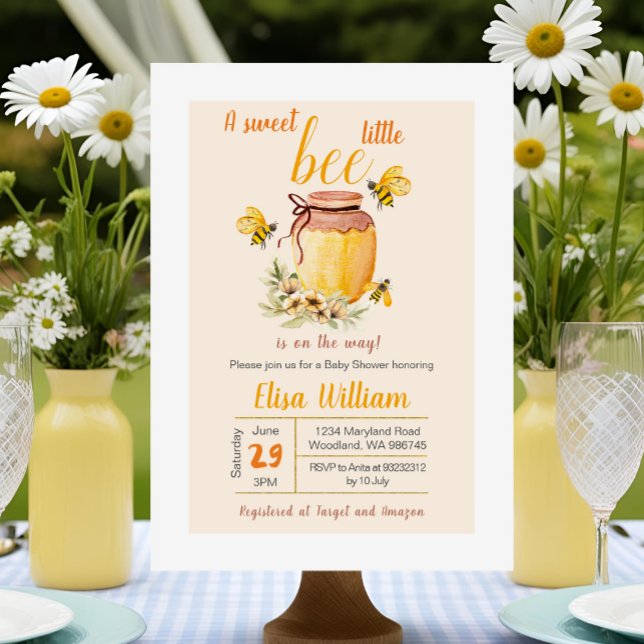 A sweet little bee is on the way invitation (Creator Uploaded)