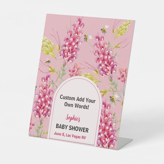 A Sweet Little Bee Sign Custom Words (Front)