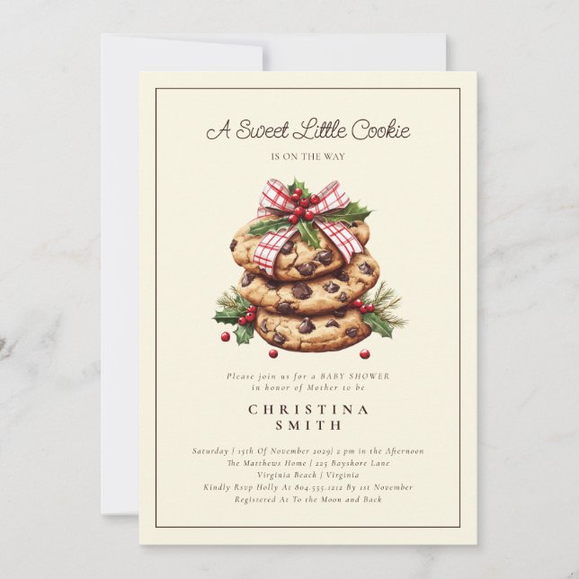 A Sweet Little Cookie Christmas Baby Shower  Invitation (Front)