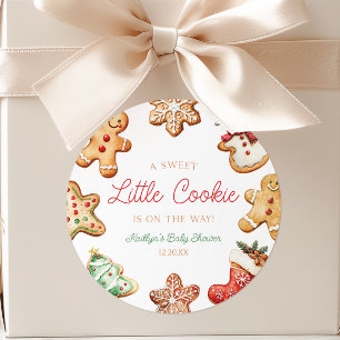 A Sweet Little Cookie Gingerbread Baby Shower Classic Round Sticker