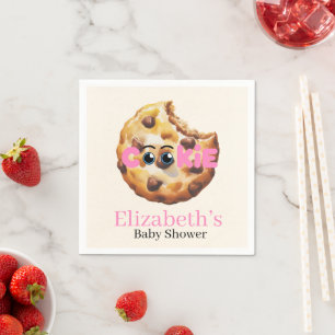 A Sweet Little Cookie Pink Baby Shower Napkin