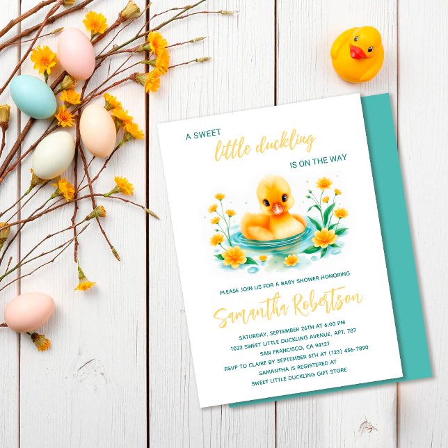 A Sweet Little Duckling Is On The Way Baby Shower  Invitation (Creator Uploaded)