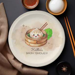 A Sweet Little Dumpling Kwai Theme Baby Shower Paper Plate