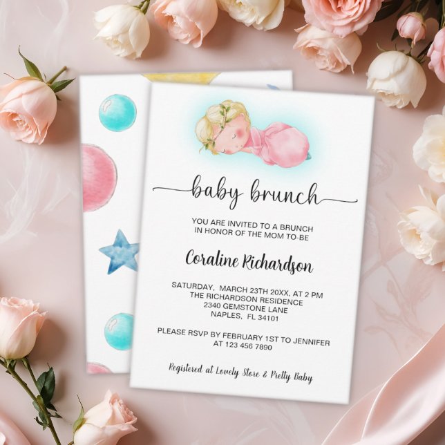 A sweet little girl Baby Brunch Invitation (Creator Uploaded)