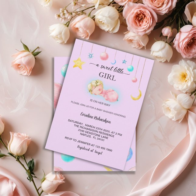 A sweet little girl Baby Shower Invitation (Creator Uploaded)