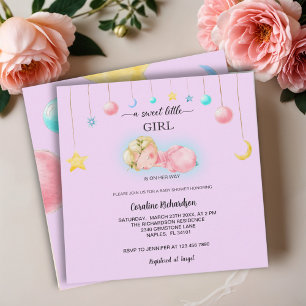 A sweet little girl Baby Shower Invitation