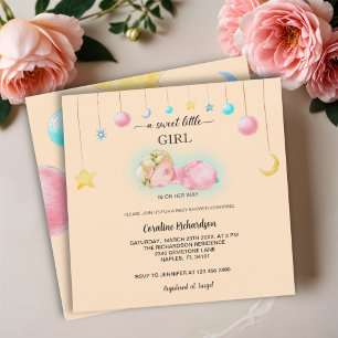 A sweet little girl Baby Shower Invitation