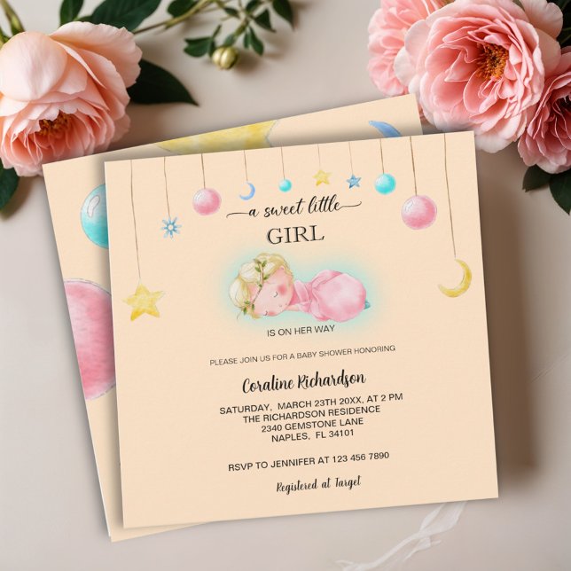 A sweet little girl Baby Shower Invitation (Creator Uploaded)