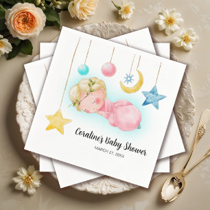 A sweet little girl Baby Shower Napkin