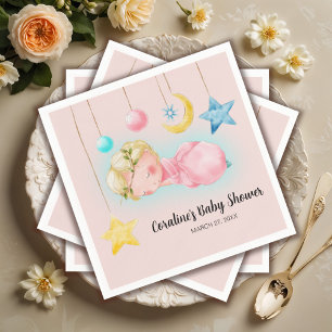 A sweet little girl Baby Shower Napkin