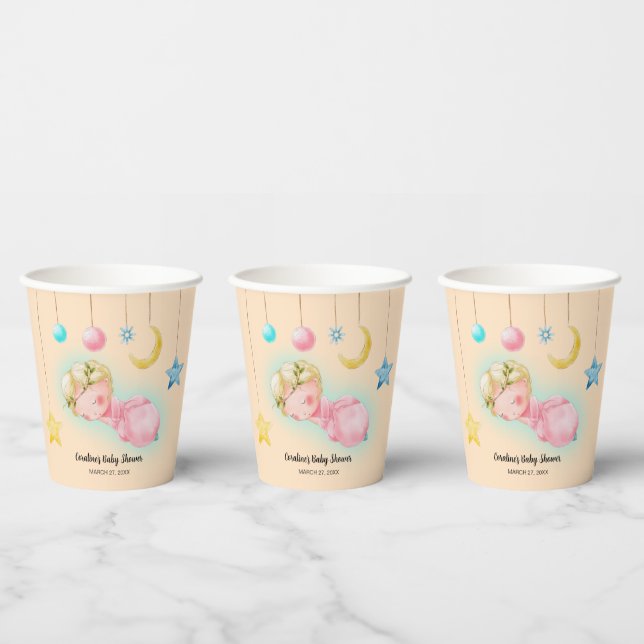 A sweet little girl Baby Shower Paper Cups (Multi)