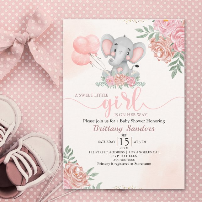 A Sweet Little Girl is on her Way Baby shower Invitation (Creator Uploaded)