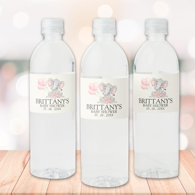 A Sweet Little Girl is on her Way Baby shower Water Bottle Label (Creator Uploaded)