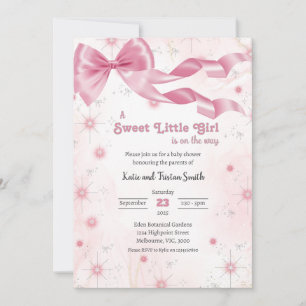 A Sweet Little Girl Is On The Way Baby Shower Invitation
