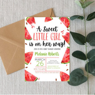 A Sweet Little Girl Watermelon Themed Invitation 