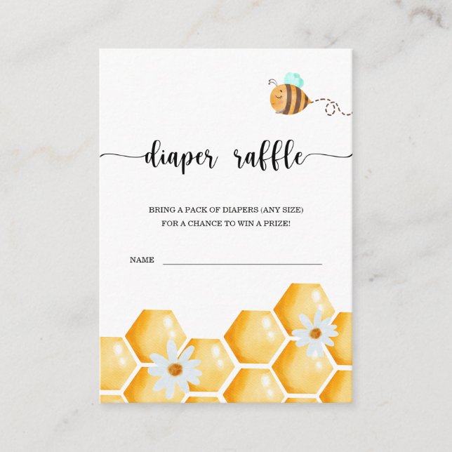 A Sweet Little Honey Baby Shower Diaper Raffle Enclosure Card (Front)